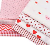 CraftsFabrics 8 Stück/Los 40 cm x 50 cm Rot Weiß Liebe Herzen Gestreift Gingham Valentinstag Fat Quarters Bundle